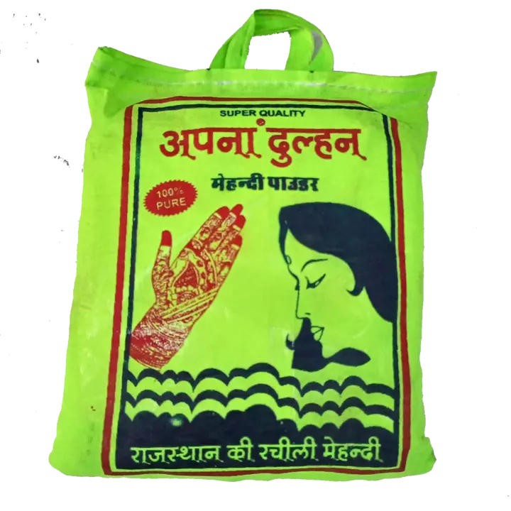 Apna Dulhan Mehandi Powder 1kg. MRP 220 Cloth packing uploaded by Henna manufacturer Mukesh Kumar & Company  on 7/15/2022