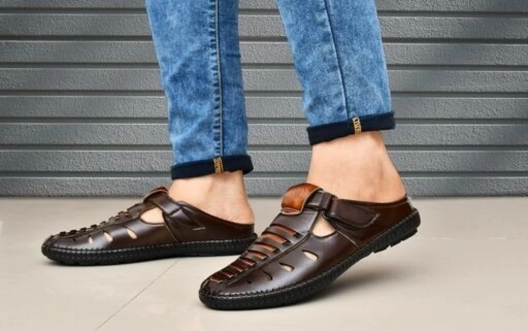 🥳📣 Lazy21 Synthetic Leather Brown 🤎 Comfort And Trendy Casual Velcro Sandals For Men 😍 uploaded by www.lazy21.com on 7/15/2022