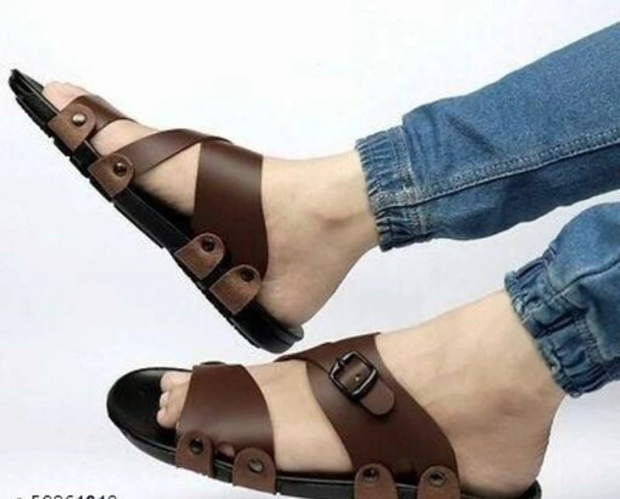 📣📣 Lazy21 Synthetic Leather Brown Comfort And Fashionable Trendy Daily wear Slip On Men Sandals  uploaded by www.lazy21.com on 7/15/2022
