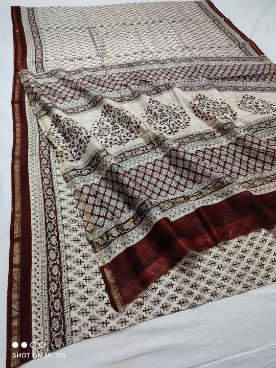 Gadh print chanderi saree uploaded by business on 7/15/2022