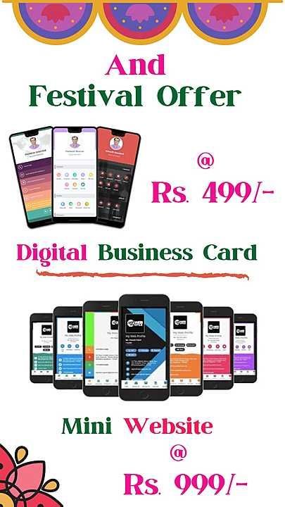 Get Digital Visiting Card @ Rs. 499 and mini website (e-commerce website) @ Rs. 999 only.  uploaded by business on 11/12/2020