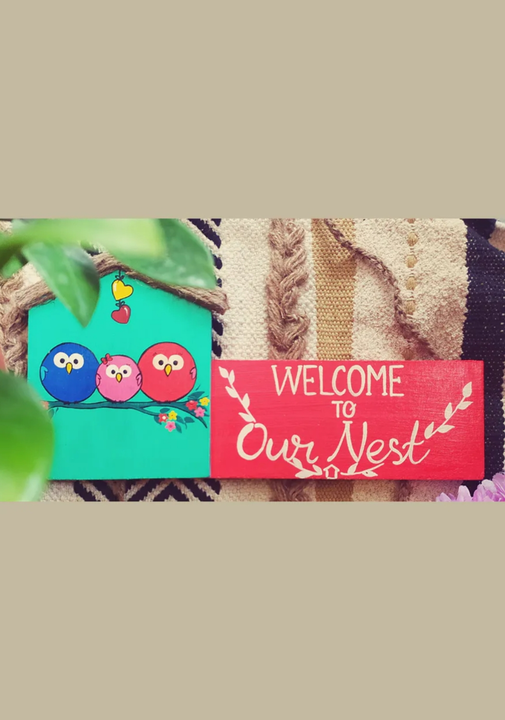 Handcrafted welcome to our nest house shaped wall hanging uploaded by Crafty Creation on 7/15/2022