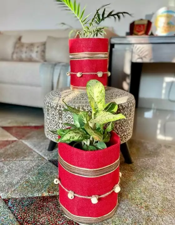 Handcrafted jute planters uploaded by Crafty Creation on 7/15/2022