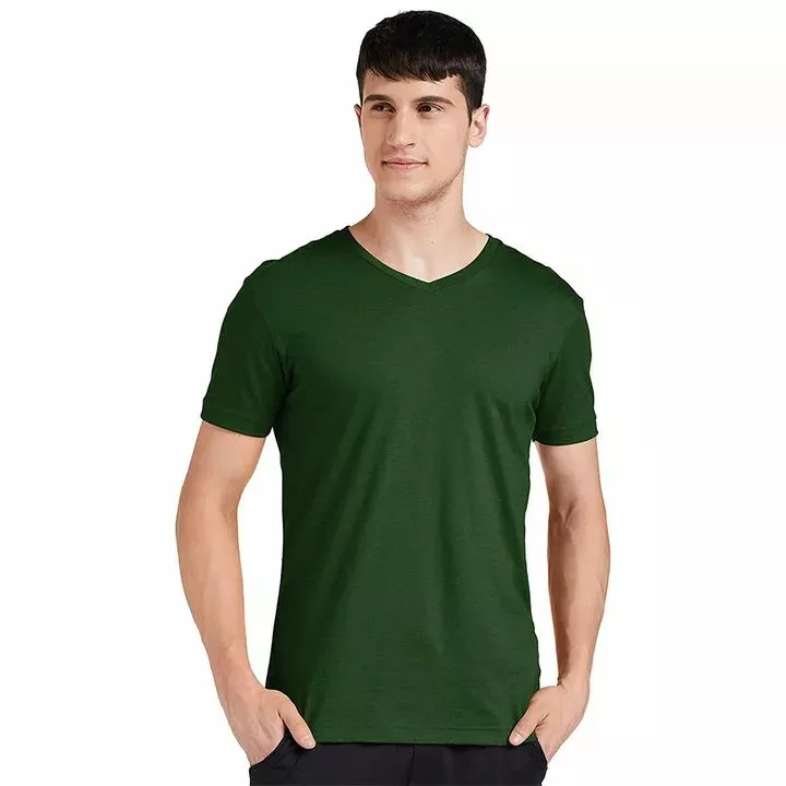 Daffodil-Men's Plain 100% Cotton V-neck T-shirt uploaded by business on 7/15/2022
