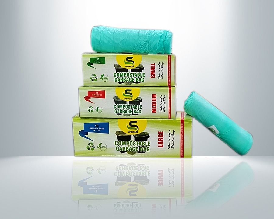 Dust bin bags on roll. Compostable quality 30 bags per roll. uploaded by Symphony Polymers Pvt Ltd on 11/12/2020