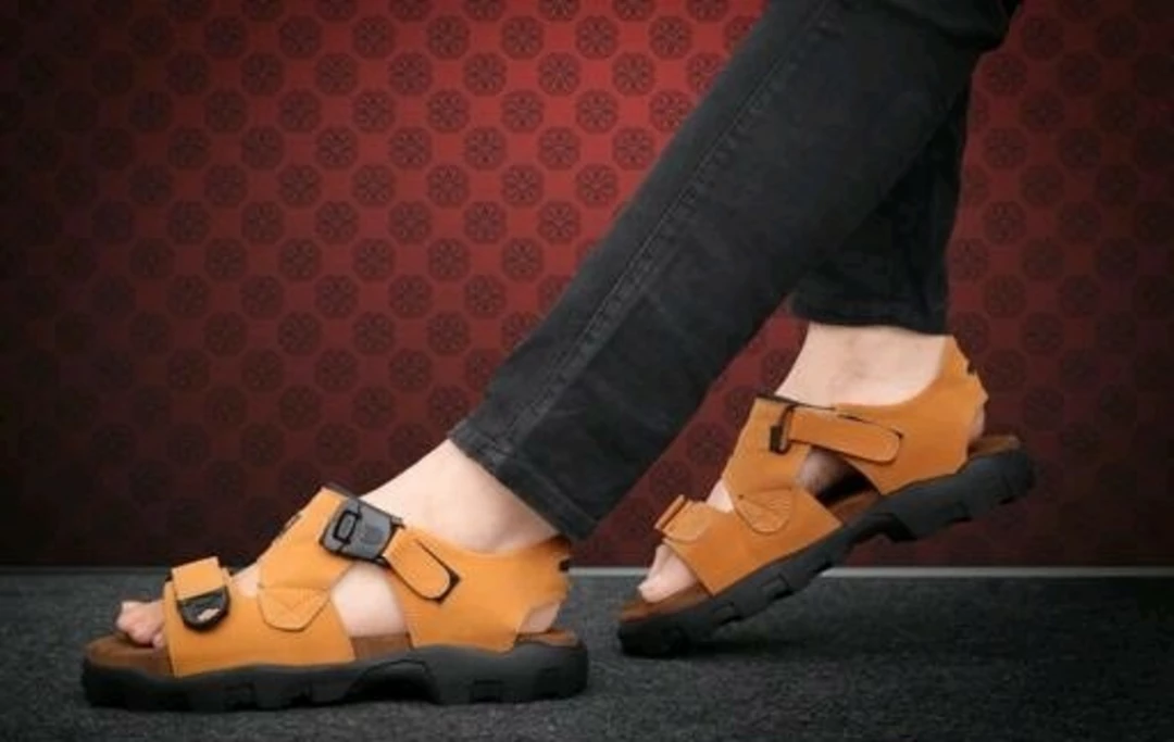 📣🥳 Lazy21 Synthetic Leather Tan 🤎 Comfort And Trendy Casual Velcro Daily wear Sandals For Men  uploaded by www.lazy21.com on 7/16/2022