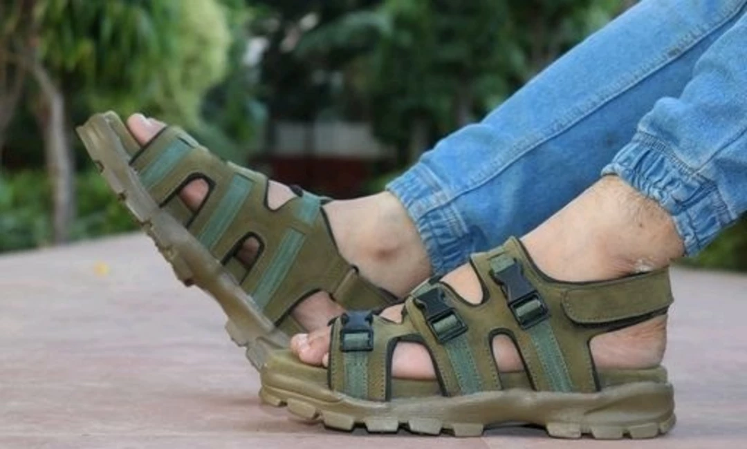 🥳📣 Lazy21 Synthetic Leathe Olive 💚 Comfort And Fashionable Daily wear Velcro Men Sandals  uploaded by www.lazy21.com on 7/16/2022