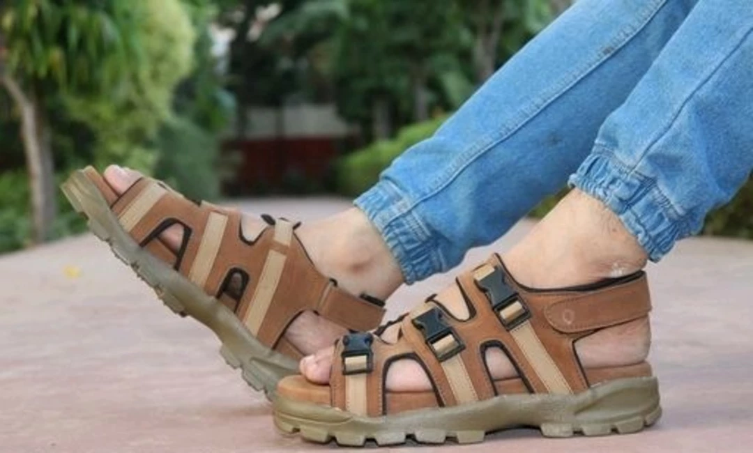 📣🥳 Lazy21 Synthetic Leather Tan 🤎 Comfort And Fashionable Trendy Daily wear Velcro Men Sandals  uploaded by .lazy21.com on 7/16/2022