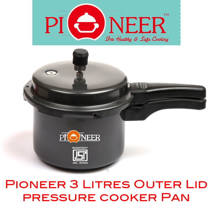 Pioneer Hard Anodised Glossy Black 3 litres Outer Lid Pressure Cooker  uploaded by Pioneer Homes on 7/16/2022