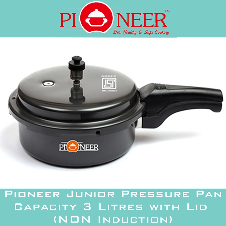 Pioneer Glossy Black Hard Anodised 3 litres Junior Pressure Pan Cooker  uploaded by Pioneer Homes on 7/16/2022