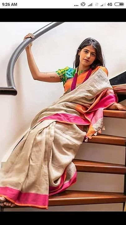 Pure lilan saree
Contrast border
My whatsup no  uploaded by business on 11/12/2020