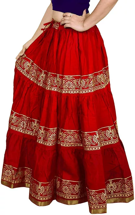 Gold print skirt red 🍒🍒🍒 uploaded by Pintuhandicrafts on 7/16/2022