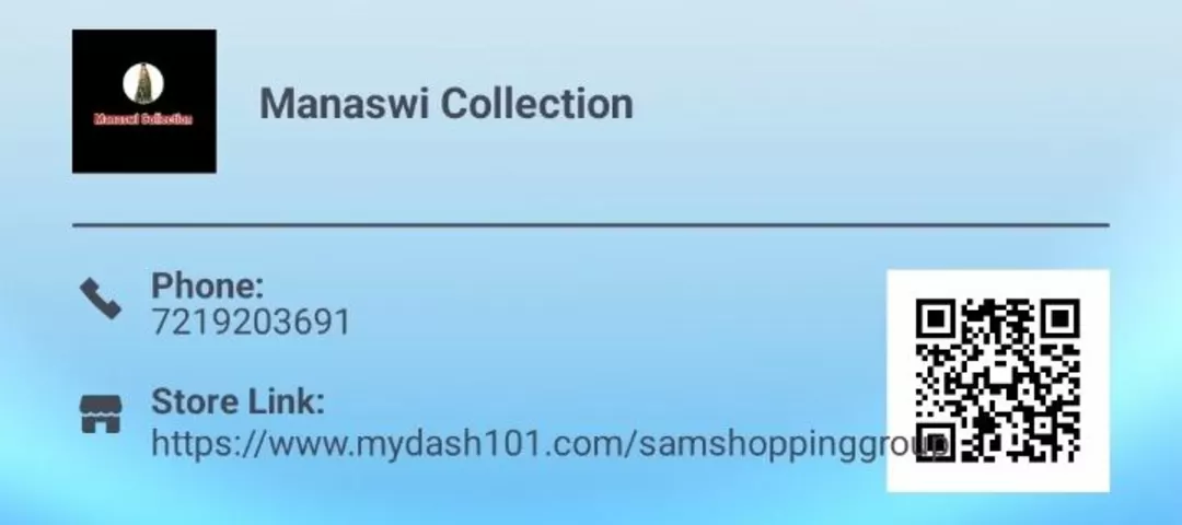 Visiting card store images of Manaswi Collection