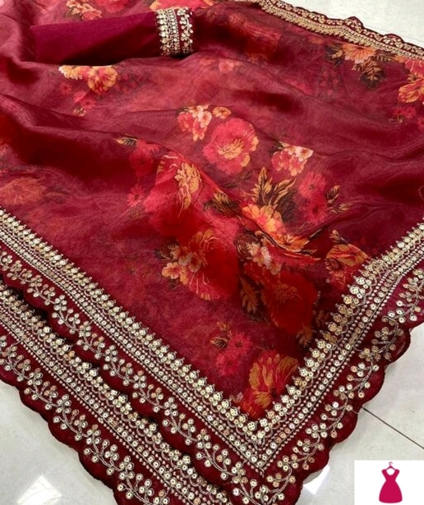 Organza saree  uploaded by business on 7/16/2022