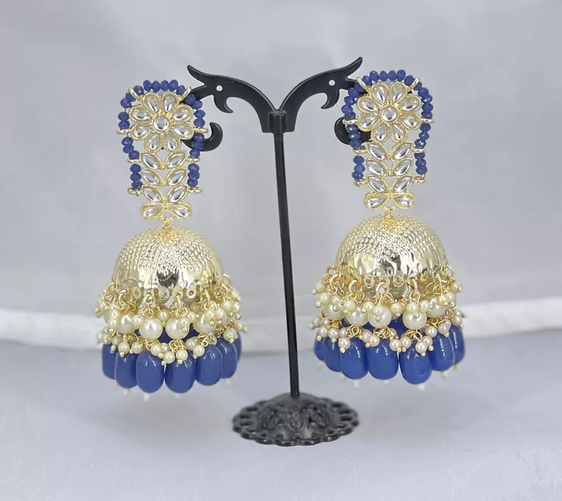 Golden Jhumki Earrings  uploaded by business on 7/16/2022