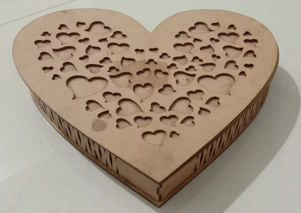 Post image We supply heart shape Chocolate gift box unique designer wooden box for Dryfruits gift, Chocolate gift pack. Anyone interested we provide empty box@ 350/- each.
