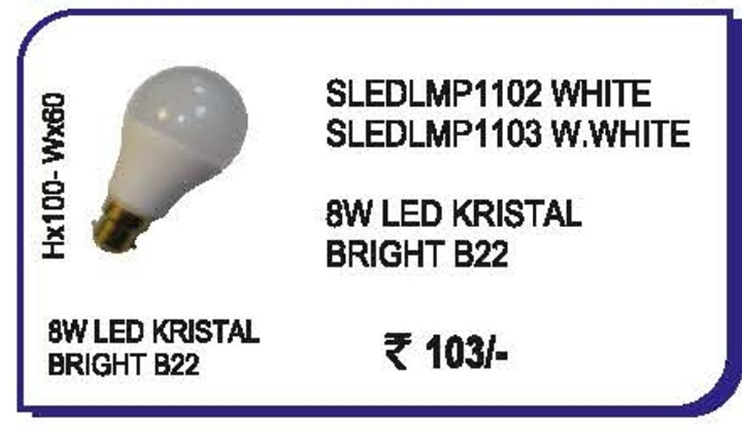 8w Led Kristal Bright B22 white  uploaded by Simcom Engineering&Electrical Needs on 11/12/2020