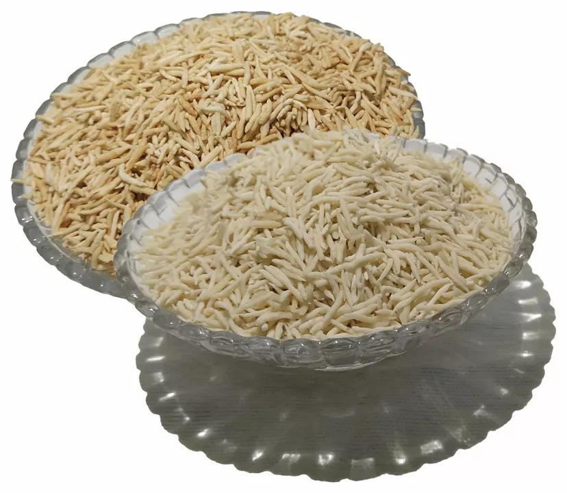 Post image Seviyan-
“Seviyan”, usually known as vermicelli are a favourite dessert of India. The long sweet strands of joy are hardly ever disliked.These are handmade &amp; are made from Maida &amp; Suji. The best part is that it can be prepared as a sweet dish as well as a salty dish too. It is the best partner for mid night hunger pangs, evening snack, instant brunch &amp; exotic delicacies.
Normal &amp; Roasted 
NORMAL - Rs. 280 per kg.ROASTED - Rs. 320 per kg.
 