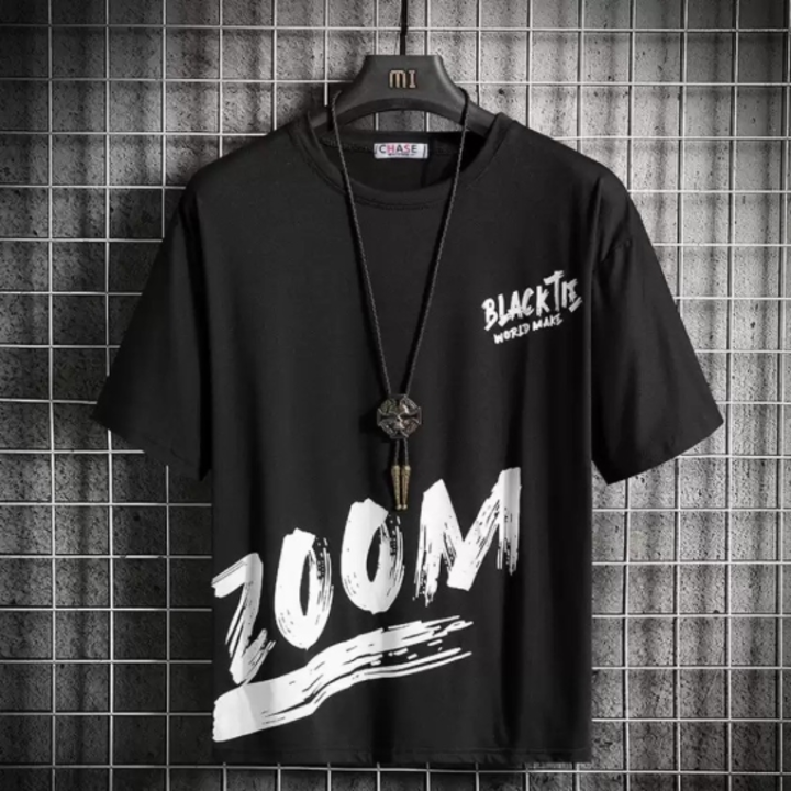 ZOOM PRINTED MEN'S BLACK T-SHIRT  uploaded by business on 7/17/2022