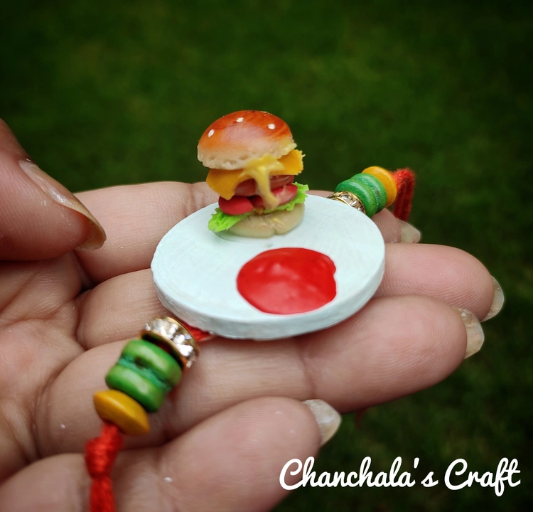 Food rakhi ( burger)  uploaded by Chanchala's craft on 7/17/2022