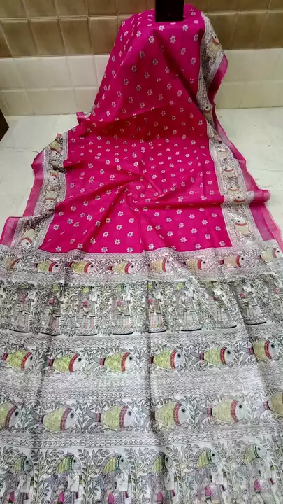 My contact number&whatsaap number message meMADHUBANI PRINT SAREE👌👌 uploaded by Manufacture & Order Supplier on 7/17/2022