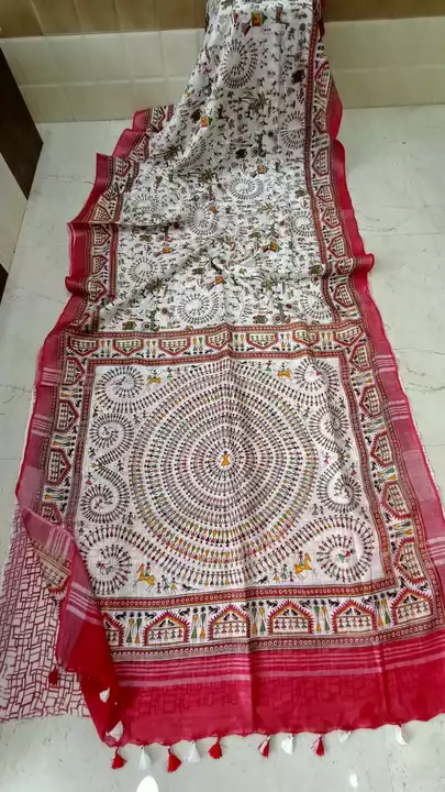 My contact number&whatsaap number message meMADHUBANI PRINT SAREE👌👌 uploaded by Manufacture & Order Supplier on 7/17/2022