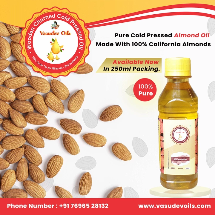Cold Pressed Pure Almond Oil uploaded by Vasudev Oils on 7/18/2022
