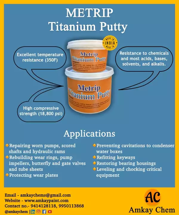 Post image METRIP Titanium Putty.Available in 500gm and 1 Kg pack.
