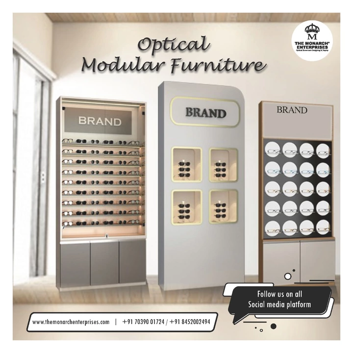 Post image Are you planning to upgrade / renovate your #OpticalShowroom 🕶 this coming #Festival ✨ We have multiple options for all your needs ✅
Take a Close look 👀 to our trending #modular wall unit design that suits every budget &amp; style 💜
For more details talk 📞 to our team of experts &amp; they will be happy to share all the info !!
#TheMonarchEnterprises 👑 is a Largest manufacturer of #furniture for eyewear in India 🇮🇳 Having Largest factory in the industry for making 👓 eyewear furniture, with Largest team of Designers 👍
#MondayMotivation ✨#MondayThoughts 🌈
#Retail #RetailShowroom #Opticalshop #opticalgroup #OpticalIndustry #3ddesign #opticalworld #eyewearshop #Eyewearstore #entrepreneur #Display #Modular #showroominterior #interiordesign #interiordesigner #interior #Mumbai #architecturedesign #Pune #share #like
To know more click the link below: http://bit.ly/TheMonarchEnterprises