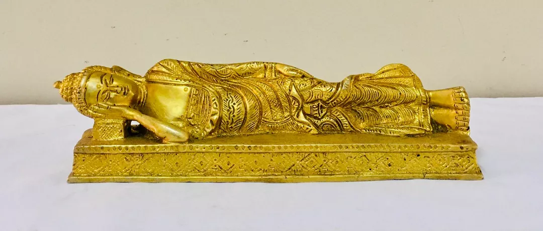 Brass relaxing buddha uploaded by Subham handicrafts on 7/18/2022