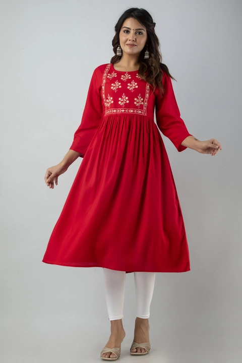 Red Embroidered Anarkali Kurta uploaded by business on 7/18/2022