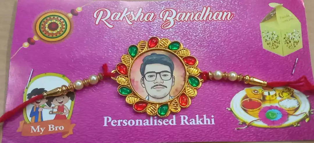 Product image with price: Rs. 80, ID: customized-personalized-rakhi-fe9b5290