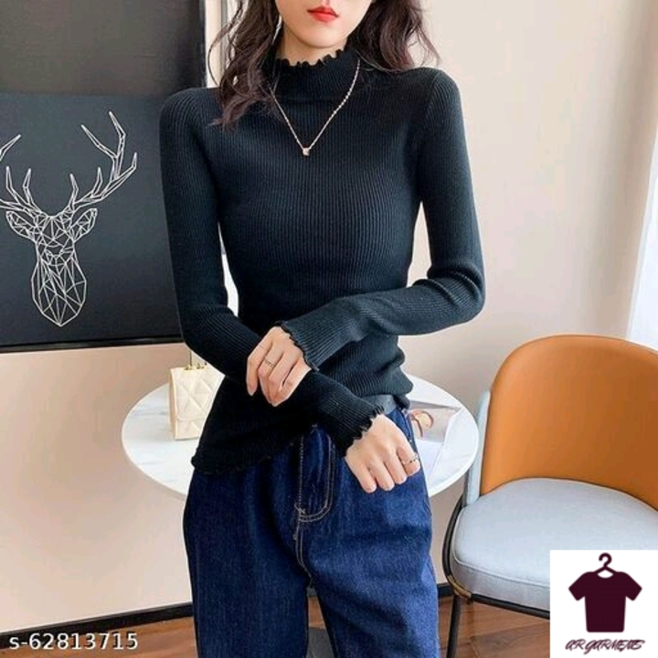 Name: Stylish women highneck babylock top -  maroon Tops & Tunics uploaded by business on 7/19/2022
