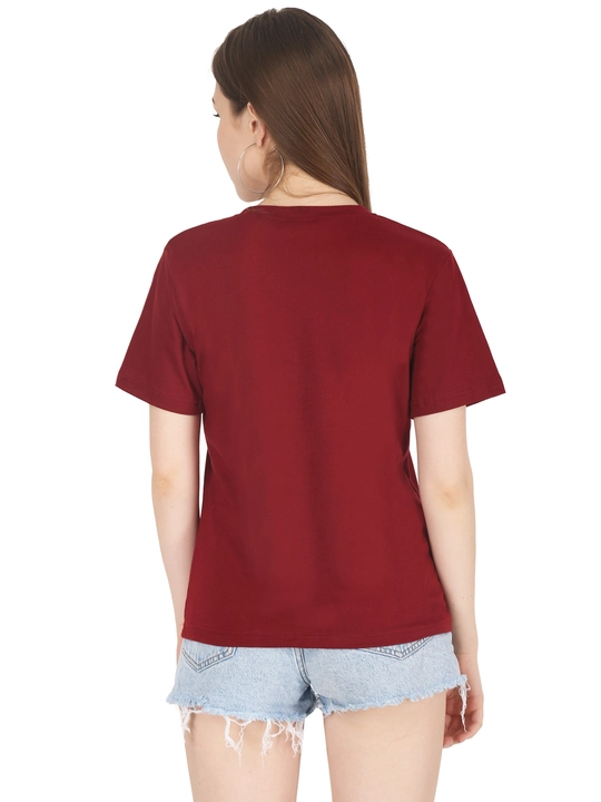 Printed  Loose T-Shirt Regular Fit Half Sleeve- Maroon uploaded by J.S CLOTHING on 7/19/2022
