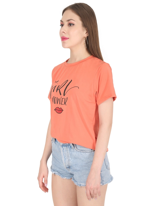 Printed Loose T-Shirt Regular Fit Half Sleeve orange  uploaded by J.S CLOTHING on 7/19/2022