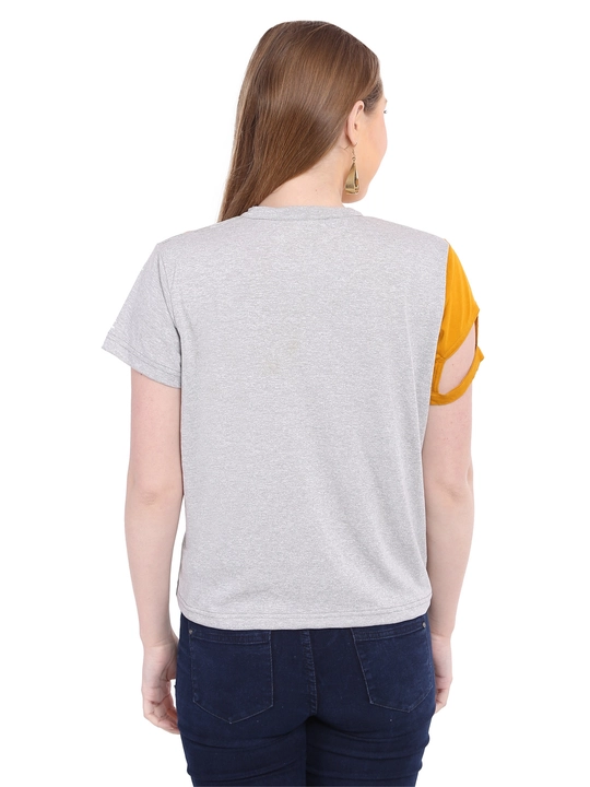 Mustard and Grey Crop Top T Shirt uploaded by J.S CLOTHING on 7/19/2022