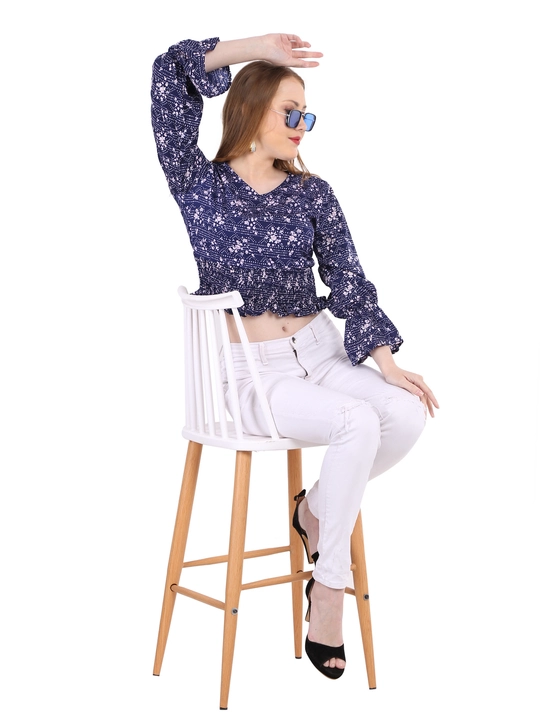Crepe Blue Floral Shirring top v Neck Crop Top for Women Stylish Full Sleeves


 uploaded by J.S CLOTHING on 7/19/2022