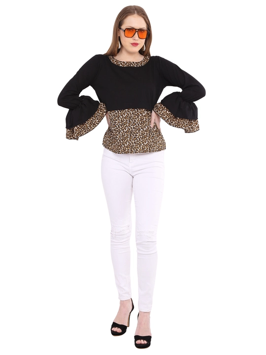 Crepe Cotton Leopard Black fabrie t Shirt Fullsleeve Stylish Crepe Cotton Crop Tops for Girls


 uploaded by J.S CLOTHING on 7/19/2022
