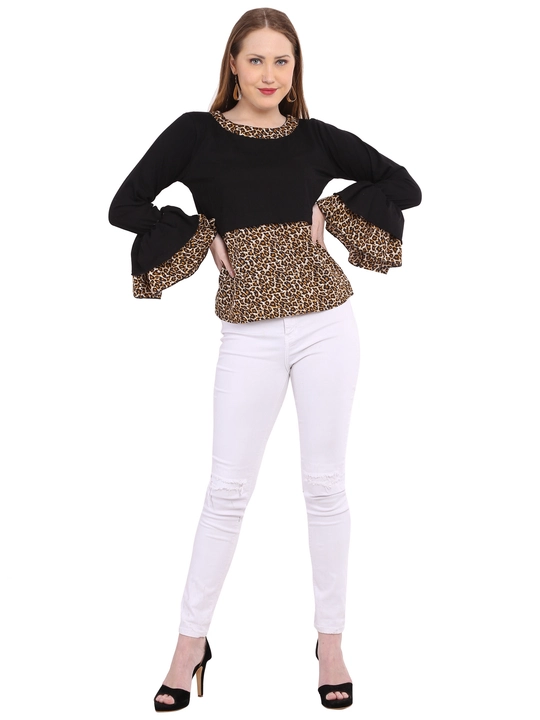 Crepe Cotton Leopard Black fabrie t Shirt Fullsleeve Stylish Crepe Cotton Crop Tops for Girls


 uploaded by J.S CLOTHING on 7/19/2022