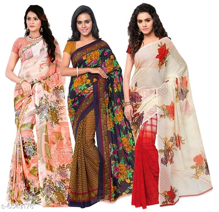Saree comno(pack of 3) uploaded by business on 11/13/2020