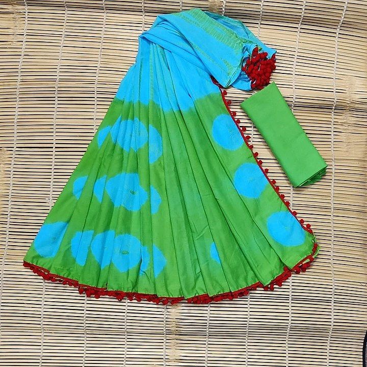 Mulmul Cotton Saree With Pom Pom Border  uploaded by business on 11/13/2020