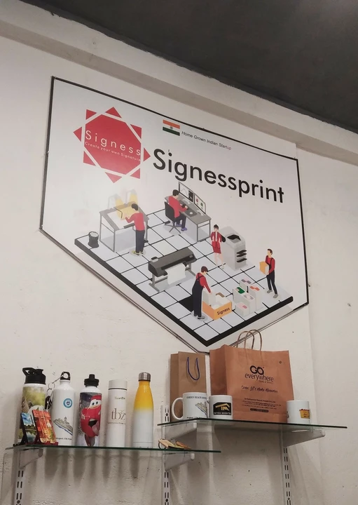Post image If your are a reseller, than *Signessprint* is perfect place for your customization need. We customiz all type of products like Mug, bottle, fabric ( full digital fabric) and more. We also provide door shipping services in pan india 🇮🇳. For more details please call on 9163248331.