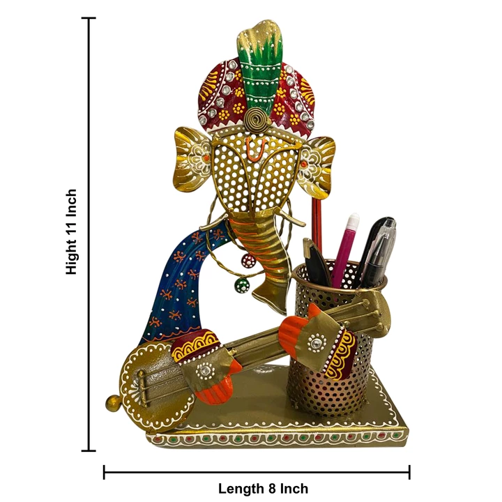Ganesh pen stand uploaded by Antiquus India on 7/19/2022