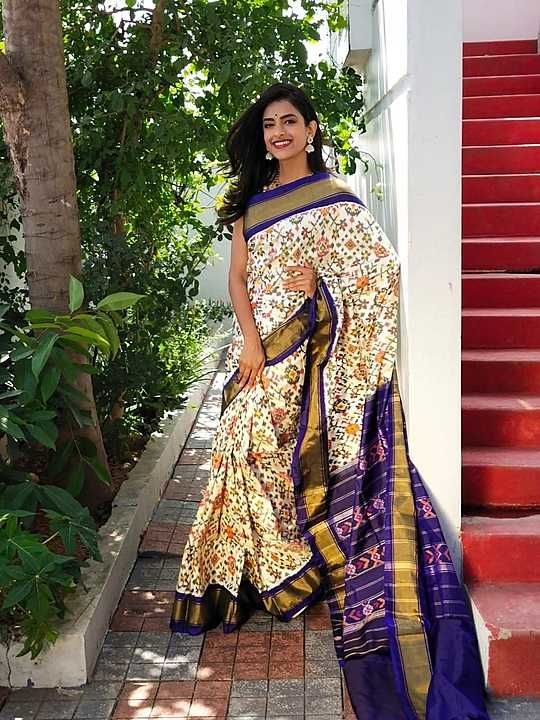 Pochampally Handloom Navaratn design single ikat silk saree uploaded by business on 11/14/2020