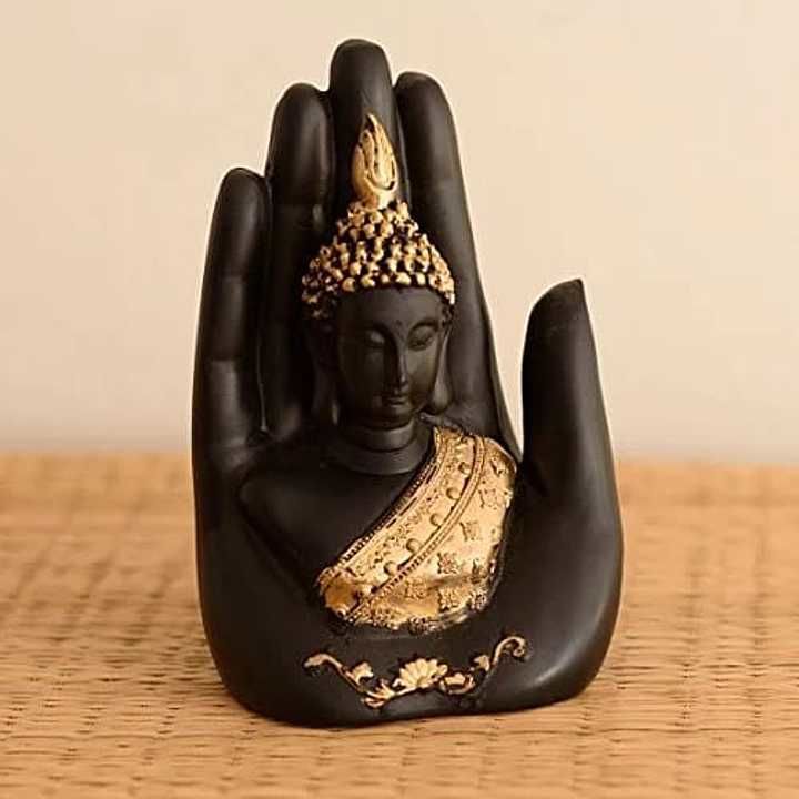 Buddha on palm, resin and polymarblel statue, approx 6 inch size uploaded by Greentouch crafts on 11/14/2020