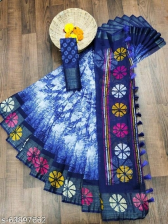 Batik Prints Cotton Blend Saree  uploaded by Usha Fashion  on 7/20/2022