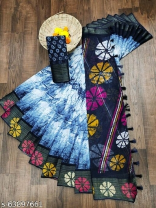 Batik Prints Cotton Blend Saree  uploaded by Usha Fashion  on 7/20/2022