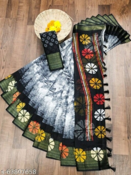 Batik Prints Cotton Blend Saree  uploaded by business on 7/20/2022
