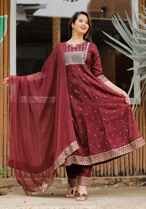 Kurti Paired With Printed Pant And Chiffon Dupatta* uploaded by Women_wholesale_hub on 7/20/2022