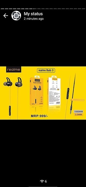 Realme buds 3 og quality magnet+cotton wire handsfree uploaded by Sargam Mobile on 11/14/2020